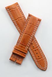 21 mm tan crocodile style leather strap to fit JLC Master Compressor 41.5 mm models