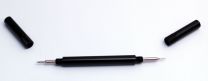 2-in-1 Anodised Black Aluminium Spring Bar Removal Tool with Screw-on End Caps