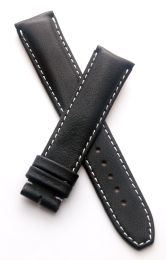20/18 mm black classic leather pin buckle strap with white stitching to fit TAG Heuer 2000 Series gents models with 20/18 mm straps