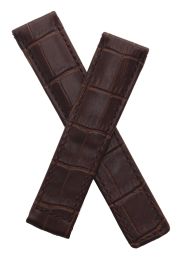 20/18 mm brown crocodile-style genuine leather deployment type strap with brown stitching to fit TAG Heuer Carrera models listed below - please read clasp fitment notes