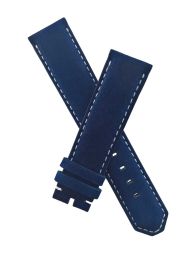 Blue suede pin buckle strap with white stitching to fit TAG Heuer F1 models with 21.5 & 22 mm lug widths