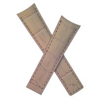 22/18 mm cream genuine leather crocodile-effect strap to fit TAG Heuer Carrera/Grand Carrera models listed below - please see clasp fitment notes