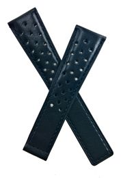 20/16 mm black sports perforated genuine leather strap to fit TAG Heuer Monza models listed below. Please read clasp fitment details.