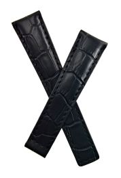 20/16 mm black crocodile-style genuine leather strap to fit TAG Heuer Monza models listed. Please read clasp fitment details.