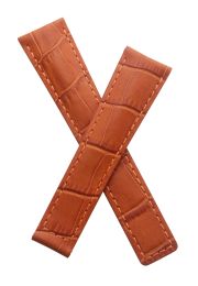 20/16 mm tan crocodile-style genuine leather strap to fit TAG Heuer Monza models listed. Please read clasp fitment details.