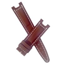 Brown Buffalo Grain leather strap with white stitching to fit TAG Heuer S/el gents models listed below