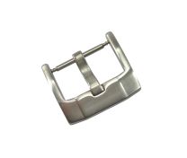 18 mm Brushed stainless steel pin buckle with broad tongue for use with TAG Heuer F1 and similar straps