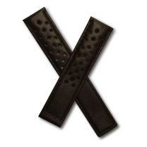 19/18 mm black sports perforated genuine leather deployment type strap with black stitching to fit TAG Heuer Carrera models listed below - please read clasp fitment notes