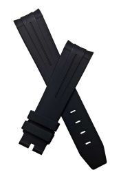 Black rubber pin buckle strap to fit Rolex Daytona, Explorer, GMT, Sea Dweller, Submariner and Yachtmaster models with 20 mm lug width.