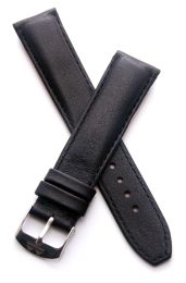 20 mm Heuer Carrera Style Black classic genuine leather pin buckle strap