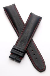 20/18 mm black classic leather pin buckle strap with red stitching & lining to fit TAG Heuer 2000 Series gents models listed