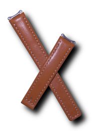 Tan genuine leather watch strap with white stitching to fit TAG Heuer 6000 Series ladies watches
