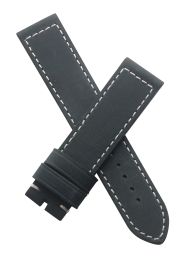 21 mm Grey/black brushed genuine leather pin buckle strap with white stitching to fit the TAG Heuer Autavia 02 model CBE2110