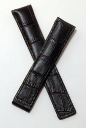 18/16 mm dark brown crocodile-style deployment type leather strap with brown stitching to fit the TAG Heuer Carrera models listed below ***LIMITED EDITION***
