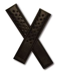 Black Sports perforated leather strap to fit TAG Heuer Carrera models with 18/16 mm straps
