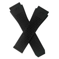 Pitch Black FKM rubber quick release watch strap to fit TAG Heuer Connected E3 & E4 45 mm smartwatch models