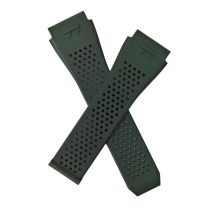 Dark Green FKM rubber quick release watch strap to fit TAG Heuer Connected E3 & E4 45 mm smartwatch models