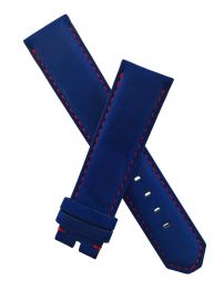 Blue suede pin buckle strap with red stitching to fit TAG Heuer F1 models with 21.5 & 22 mm lug widths