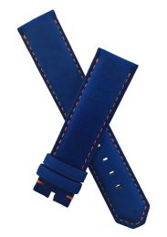 Blue suede pin buckle strap with orange stitching to fit TAG Heuer F1 models with 21.5 & 22 mm lug widths