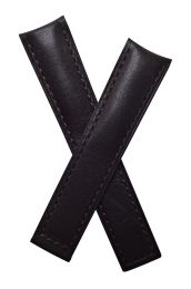 20/18 mm dark brown smooth genuine leather deployment type strap with brown stitching to fit TAG Heuer Grand Carrera models listed below - please read clasp fitment notes