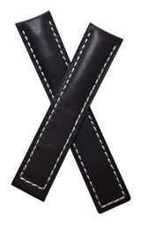 20/18 mm dark brown smooth genuine leather deployment type strap with white stitching to fit TAG Heuer Carrera models listed below - please read clasp fitment notes