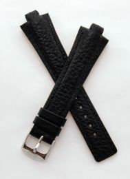 Black Buffalo Grain leather pin buckle strap with black stitching & chrome pin buckle to fit TAG Heuer Kirium Gents watches listed below
