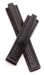 Black Buffalo Grain leather deployment type strap to fit TAG Heuer Kirium mid-sized watches listed below