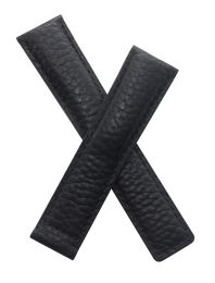 20/18 mm Black genuine leather buffalo grain strap with black stitching to fit TAG Heuer Carrera models listed below - please read clasp fitment details