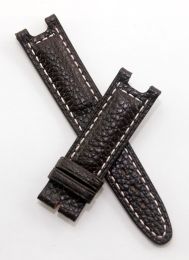 Dark Brown Buffalo Grain leather strap with white stitching to fit TAG Heuer S/el gents models listed below