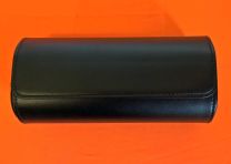 Black leather travel case for three watches