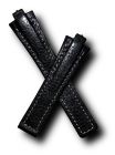 Black Buffalo Grain leather strap with white stitching to fit TAG Heuer Kirium Gents watches listed below