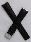 Black crocodile-style leather pin buckle strap with black stitching to fit TAG Heuer 6000 Series gents watches as listed