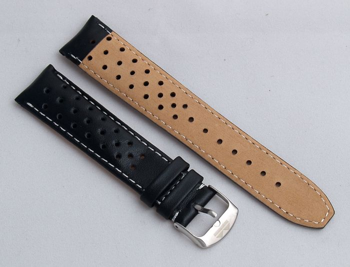 20 mm Black white leather strap band for TAG Heuer Formula 1 F1