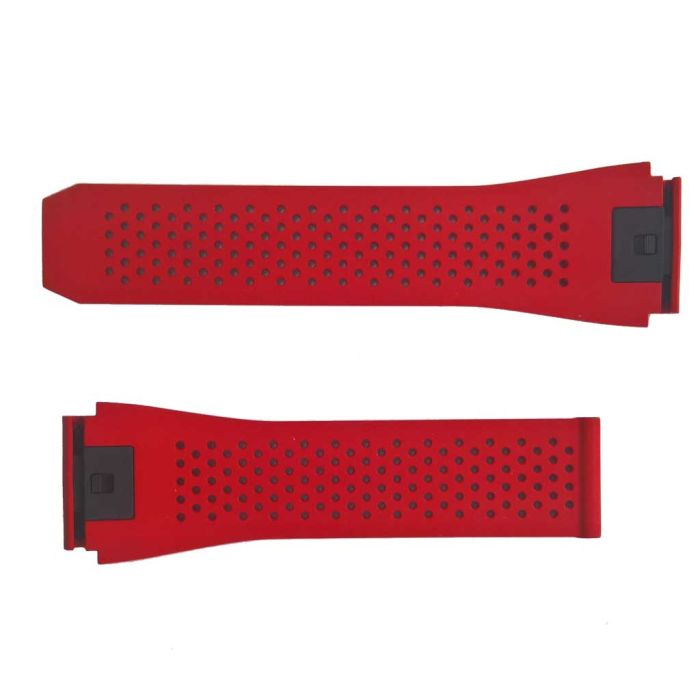 Red rubber watch strap band for TAG Heuer Connected E3 E4