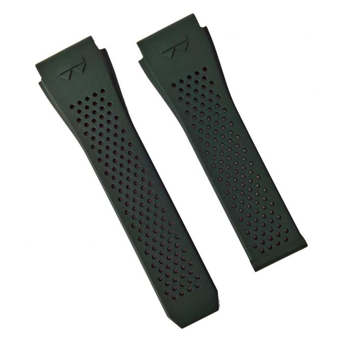 Dark Green rubber watch strap band for TAG Heuer Connected E3 E4