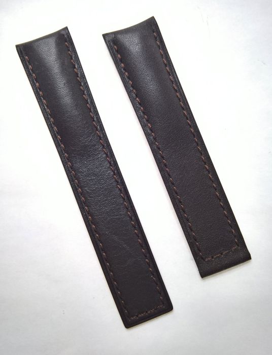 Veloursleder Uhrenarmband Modell Oslo-XL Mocca 20 Mm