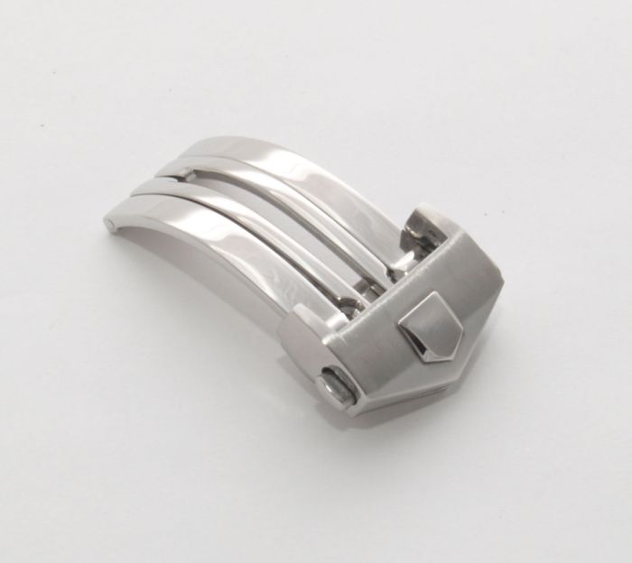 18 mm Polished Stainless Steel Deployment Clasp (2 mm clasp clamp) to fit  TAG Heuer Carrera, Monaco Targa Florio models