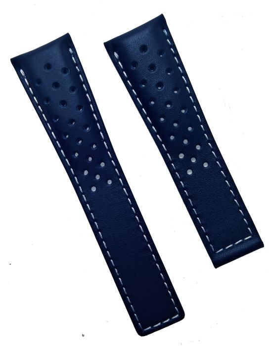22/18 mm navy blue sports perforated 